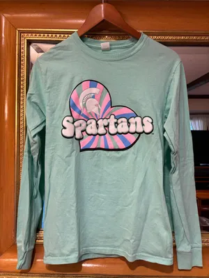Hanes MSU Spartans Mint Green Long Sleeve Tee - Size S thumbnail 1