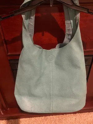 Turquoise Hobo Leather Handbag 15” X 15” thumbnail 3