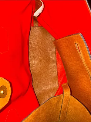 Classic Women's Tote Handbag with Wristlet - Orange thumbnail 6
