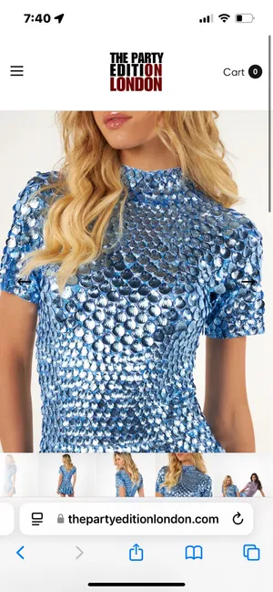 Light blue seashell mini dress- the most unique and beautiful dress ever thumbnail 6