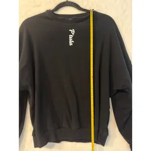 P'tula Women Medium Black Crewneck Sweatshirt Logo Pullover Athleisure Relaxed thumbnail 3
