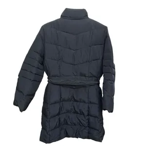 Calvin Klein Down Filled Jacket Coat Women's XL Tie Belt Zip Pockets‎ Black thumbnail 5