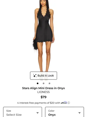 Lioness stars align mini dress in onyx large NWOT thumbnail 2