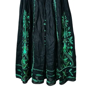 Vintage Sue Wong Linen Midi Dress Beaded Embroidery Summer Party Vacation thumbnail 14