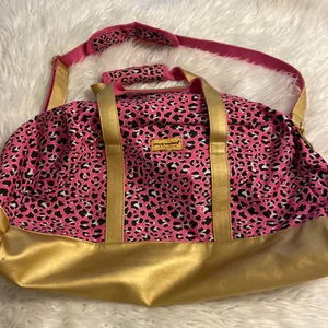Simply Southern Weekender Bag excellent condition pink , gold and black high 13” thumbnail 1