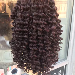 Jumbo curly lace wig 99j wine thick Ethnic 2019 thumbnail 2
