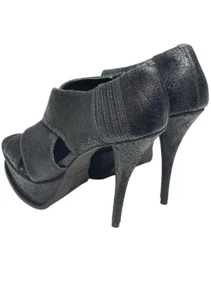 Elizabeth and James 𒀭 Milla Platform Stiletto Heel Sandal 𒀭 Black Sheen 𒀭7.5M thumbnail 6