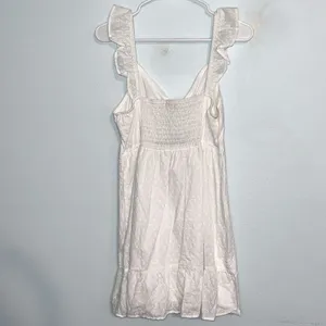 Women’s Live to be Spoiled white eyelet mini dress cut out and flutter sleeves thumbnail 3