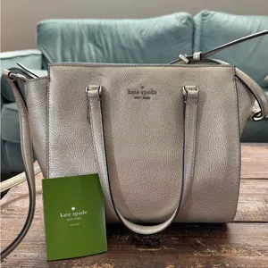 2 piece! Kate Spade Metallic Jackson Leather Medium Satchel Crossbody AND Wallet thumbnail 3