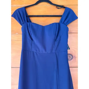 NWT Lulus Magical Magnetism Navy Blue Off-the-Shoulder Maxi Dress Bridesmaid L thumbnail 3