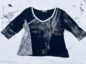Vintage Y2K Vanilla Sugar Graphic Top - Grunge Fairycore 3/4 Sleeve Tee thumbnail 1