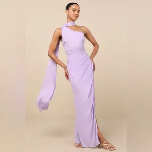 LULU’S Adeline Lavender One-Shoulder Scarf Maxi Dress thumbnail 6