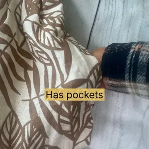 House of Harlow 1960 Linen Boho Dress XS Open Back Tie‎ Floral Pockets Coastal thumbnail 9