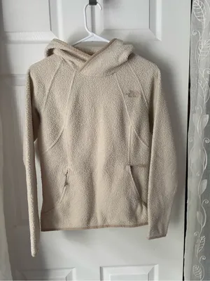 The North Face Women's Cream Sherpa fleece Pullover Hoodie women size XS thumbnail 2