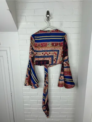 Cider Bell Sleeve Tie Wrap Top Size S thumbnail 7