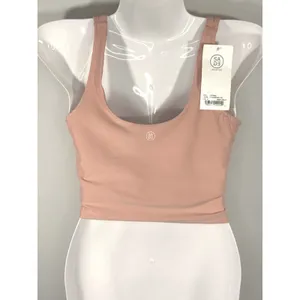 Sage Collective Strawberry Ice Pink V-Neck Crop Active Tank Top‎ Small NEW thumbnail 4