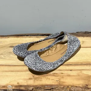 *NEW* Lucky Brand Emmie Ballet‎ Flat leopard print boho leather Size 7.5 B100 thumbnail 2