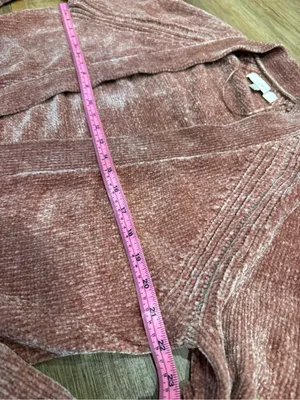 LOFT Plush Open-Front Chenille Cardigan in Dusty Rose thumbnail 6