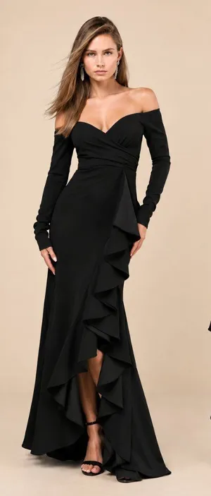 LULU's Prom Wedding Sexy PinUp Vibes Romantic Glamorous Elegant Maxi thumbnail 1