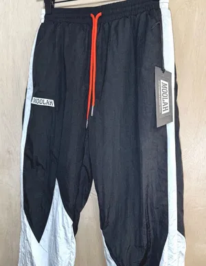 MOOLAH Womens S Black White‎ Snap Track Pants Tearaway Joggers Orange Drawstring thumbnail 1