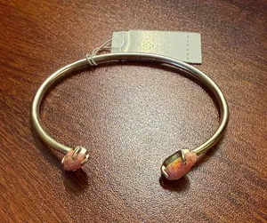 NWT Retired Kendra Scott Jackson Gold Coral Kyocera Opal Cuff Bracelet thumbnail 1