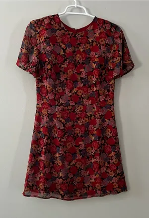 House of Harlow 1960 x Revolve Lotte Red Floral Dress Size Small thumbnail 1