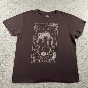 Disney Hocus Pocus Graphic Tee Womens XL Brown Goth Tarot Sanderson Sisters Tee thumbnail 1