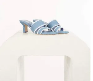 Fae denim fringe slides sandals size IT 39 US 9 thumbnail 15