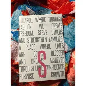 LuLaRoe Monroe Kimono Cardigan Floral Fringe‎ Coral Blue Yellow Pink Size S thumbnail 4