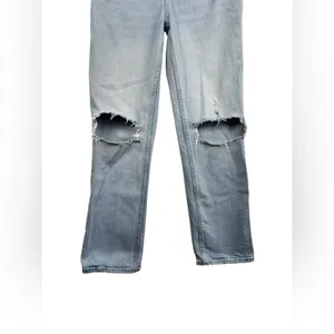 Abercrombie 90s Straight Ultra High Rise Distressed Jeans 26 short 2S Light Wash thumbnail 8
