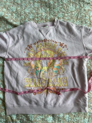 Billabong Light Pink Graphic Crewneck Sweatshirt Medium thumbnail 6