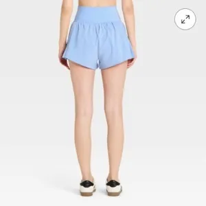 JoyLab Women's Size Medium Pleated Side Woven Shorts Periwinkle Blue Pockets thumbnail 2