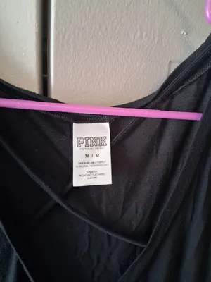 PINK Victoria's Secret modal criss cross front oversized short sleeved t-shirt in black size medium. thumbnail 4