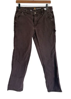 Carhartt Womens Brown Original Fit Carpenter Pants thumbnail 1