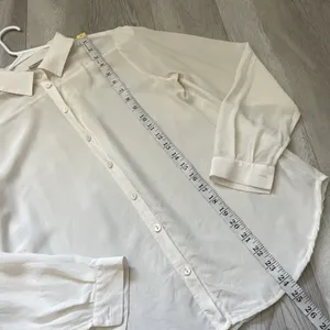 Intimissimi Sheer Buttonup Shirt long sleeve womens Cream (small) minimalist thumbnail 3
