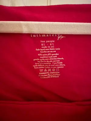 Free People Intimately Clean Lines Long Sleeve Hot Pink square neck fitted thumbnail 2