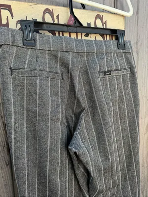 Lee Wide Leg Pinstripe Trousers in Gray thumbnail 6