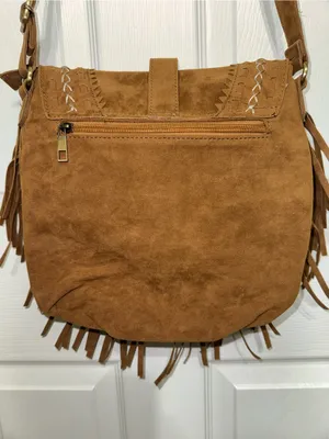 Boho Fringe Faux Suede Crossbody Bag Western Shoulder Purse Tassel Saddle Bag thumbnail 7