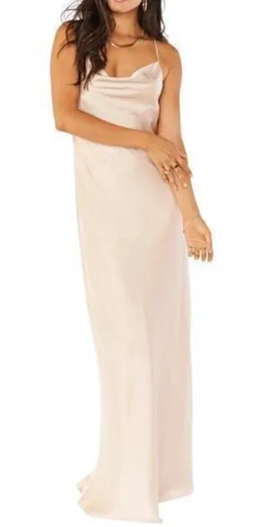 Show Me Your Mumu Tuscany Maxi Slip Dress in Champagne Luxe Satin size XS thumbnail 1