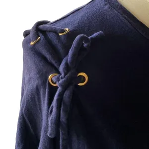 MICHAEL KORS Blue Short Sleeve Tied Shoulders Top ~ Women's Size LARGE thumbnail 3