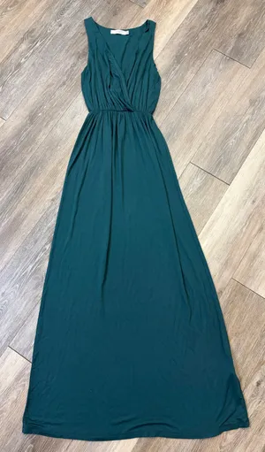 Lush Teal Sleeveless Maxi Dress Empire Waist Women’s XS thumbnail 1