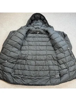 The North Face Womens Black Hooded Down Parka Jacket Small Belted Winter Coat thumbnail 4