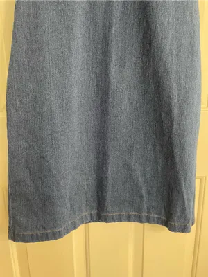 J. McLaughlin Sleeveless Dark Blue Denim Zip-Front Dress Size Large trad wife thumbnail 3