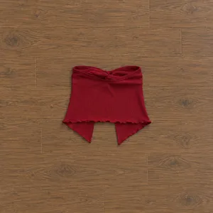 Princess Polly Red Mani Twist-Front Tube Crop Top thumbnail 3