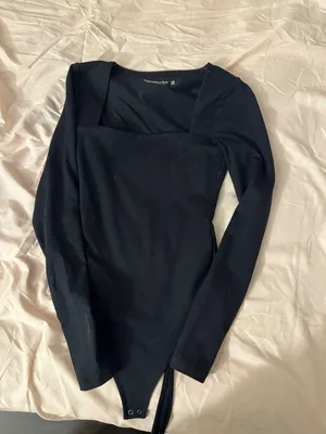 black abercrombie square neck long sleeve bodysuit thumbnail 1