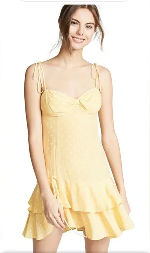 For Love & Lemons Limoncello Ruffled Mini Dress thumbnail 1
