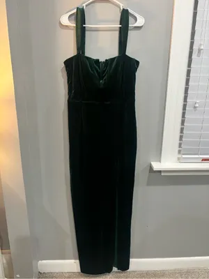 Lulus Women Pristine Luxury Emerald Green Velvet Bustier Maxi Dress L thumbnail 6