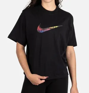 WOMENS NIKE NSW AIRXOTIC BOXY TEE multi color animal print logo size medium NEW thumbnail 1