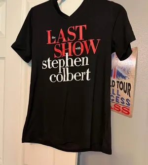 The Late Show with Stephen Colbert Logo V-Neck Tee - Size M - NWOT thumbnail 1