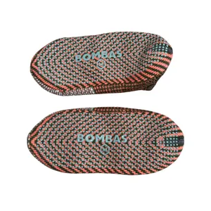 Bombas Gripper Slippers‎ Womens Medium Olive Coral Knit Excellent House Shoes thumbnail 2